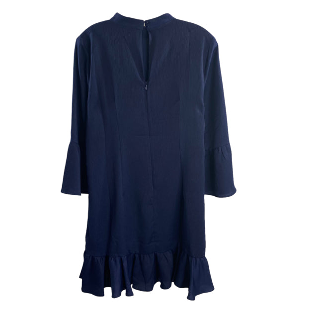 MINKPINK Size SMALL Navy Ruffle 3/4 Sleeve Polyester DRESS