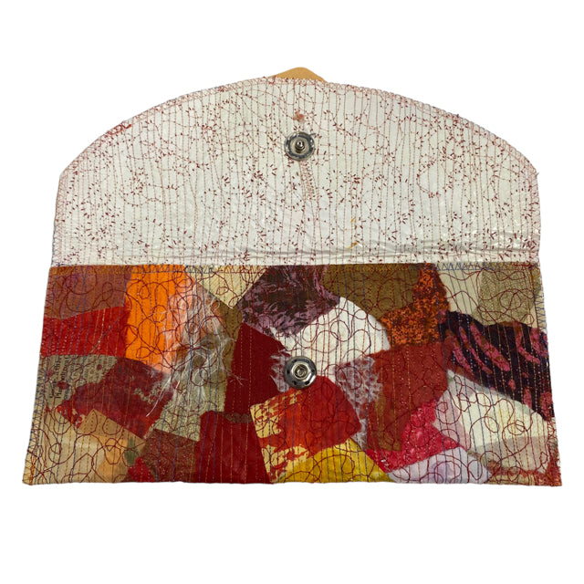 KIM PADULA ORIGINALS Red/Orange Embroidered Clutch PURSE