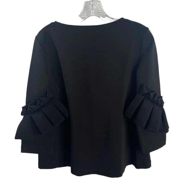 COS Size X-SMALL Black Sleeve Details 3/4 Sleeve Rayon Blend NWT TOP