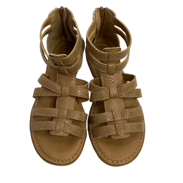 BOC Size 6 Tan/Gold Sandal Faux Leather SHOE